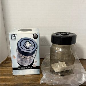 Black Digital Coin Counting Money Jar